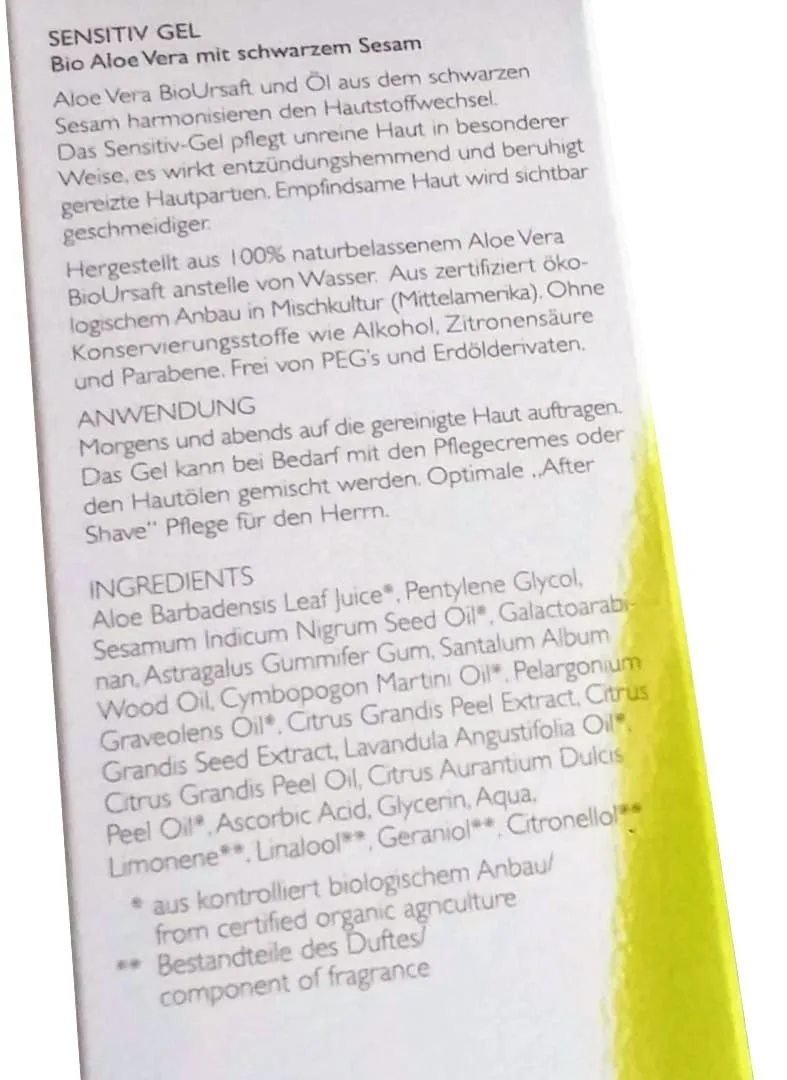 Sensitiv Gel - Aloe Vera 